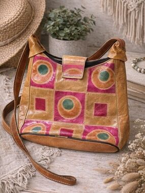 Vintage Patchwork Leather Boho Crossbody Bag